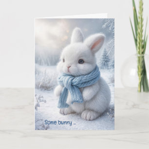 Cute Birthday Bunny In Snow Card