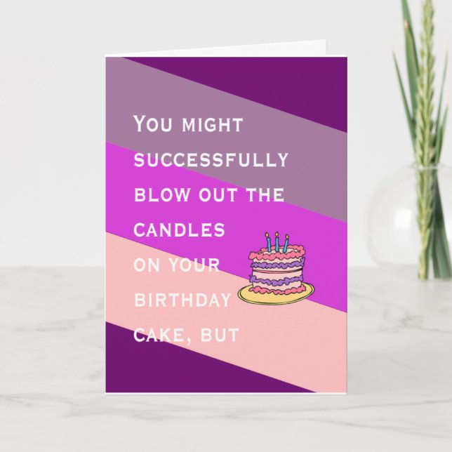 cute birthday cake candles wish card (Front)