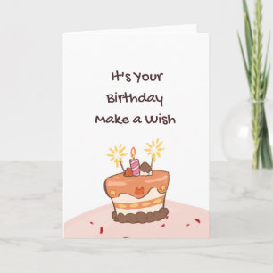 Cute Birthday Cake Greeting Card