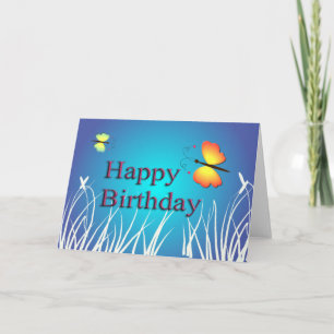 Cute Birthday card. Lovely and colourful butterfly Card