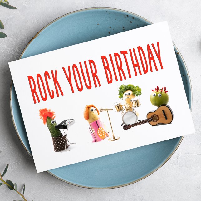 Cute birthday card rock your birthday veggies (Creator Uploaded)
