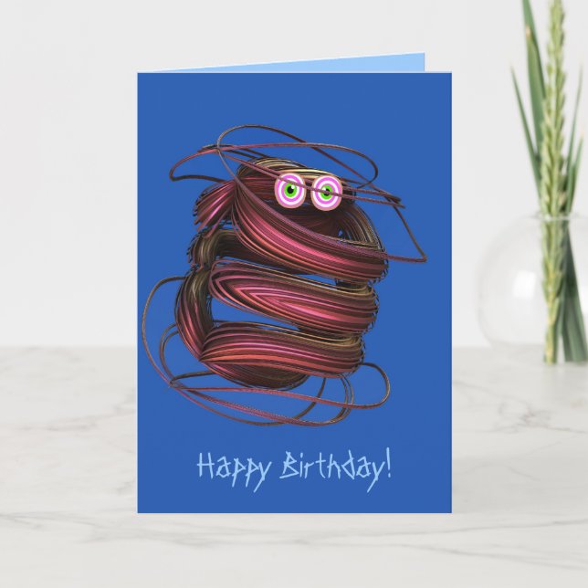 Cute birthday card with fantasy beetle (Front)