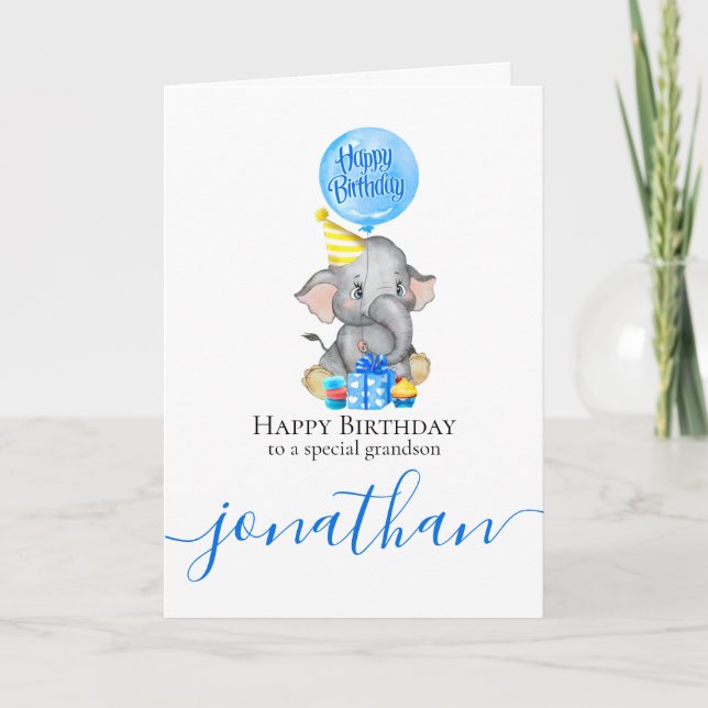 Cute Birthday Cards for Your Grandson! (Front)