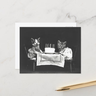 CUTE BIRTHDAY CAT VINTAGE POSTCARD