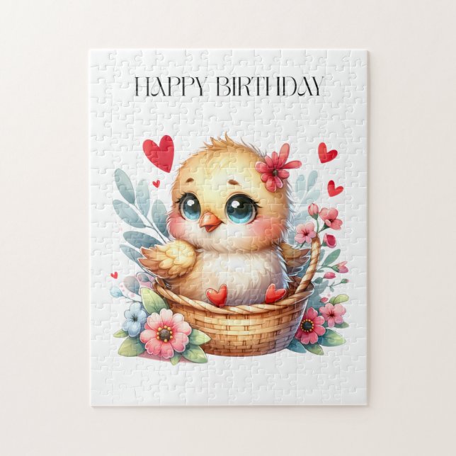 Cute Birthday Chick. Jigsaw Puzzle (Vertical)