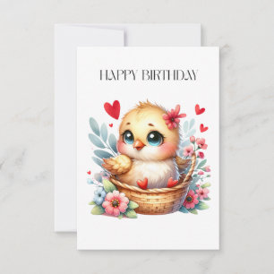 Cute Birthday Chick. RSVP Card