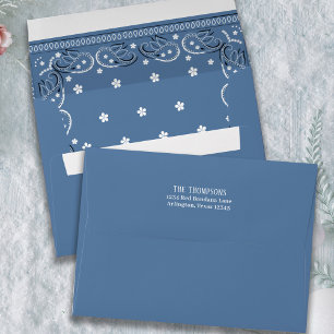 Cute Birthday Cowboy Rodeo Simple Blue Bandanna Envelope