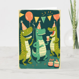 Cute Birthday Crocodiles Greeting Card