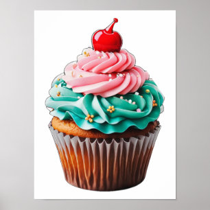 Cute Birthday Cupcake Dessert Clipart Download Poster