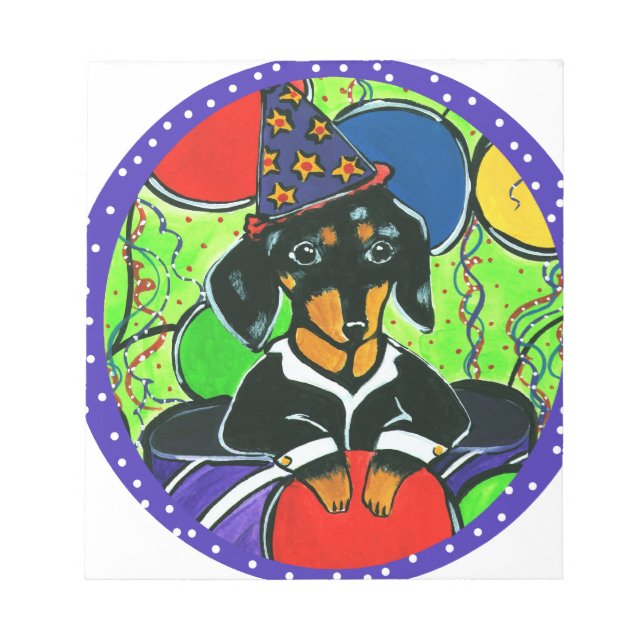 Cute Birthday Dachshund Notepad (Front)