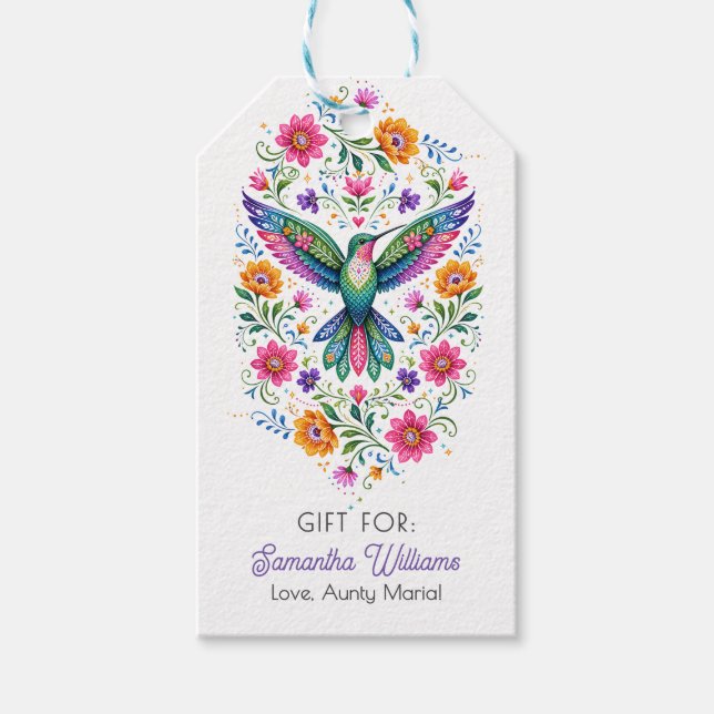Cute Birthday Dinosaur Gift Tags (Front)