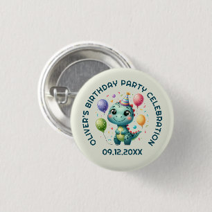 Cute Birthday Dinosur 3 Cm Round Badge