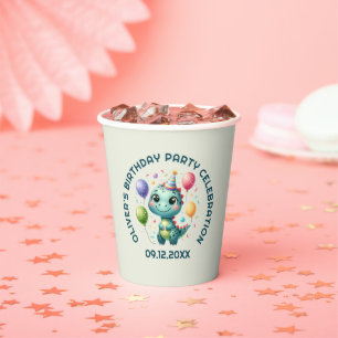 Cute Birthday Dinosur Paper Cups