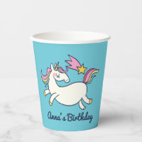 Cute Birthday Doodle Rainbow Unicorn and Stars