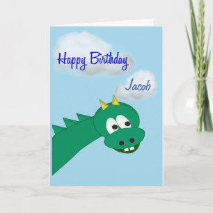 Cute Birthday Dragon, Custom Name Card