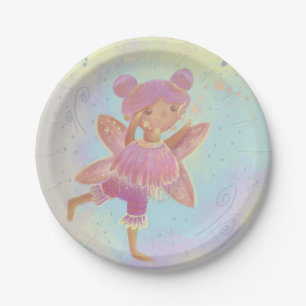 cute birthday fairy paper plate