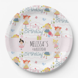 Cute Birthday Fairy Personalised Party  Paper Plate