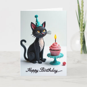 Cute Birthday Feline Card