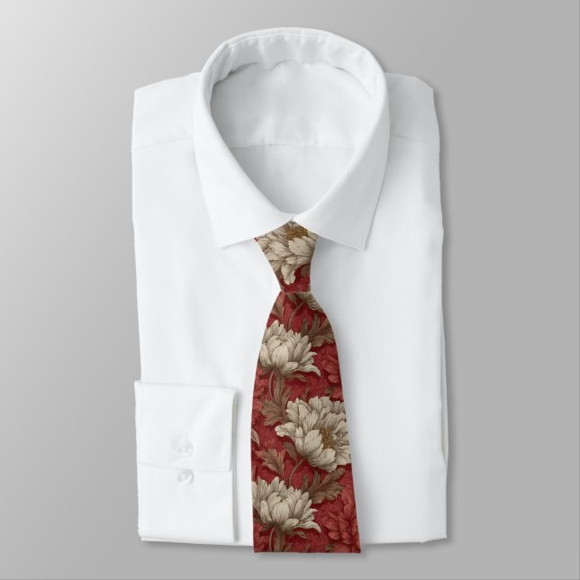 Cute Birthday Gifts For Husband Peonies Tie (Tied)