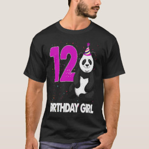 Cute Birthday Girl 12 Panda Funny Bear Tees Panda