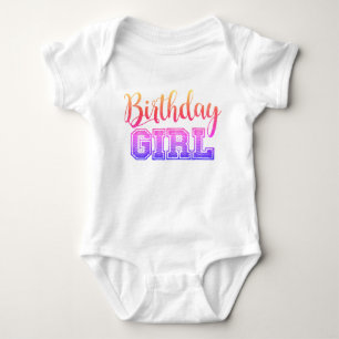 Cute Birthday Girl Quote Pretty Neon Baby Bodysuit