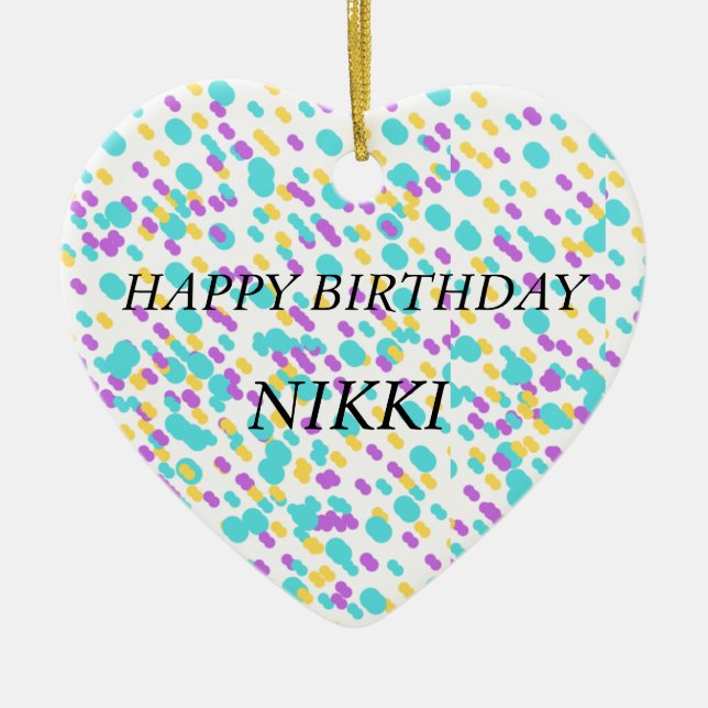 Cute birthday greeting cards for her ceramic ornament (Front)