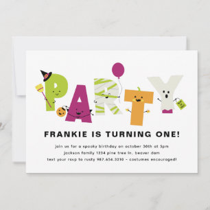 Cute Birthday Halloween Party Invitation