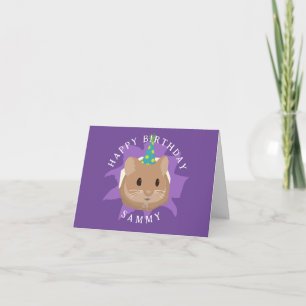Cute Birthday Hamster peeking through hole Card