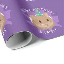 Cute Birthday Hamster peeking through hole