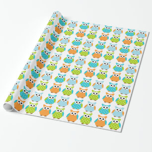 Cute Birthday Owl Wrapping Paper