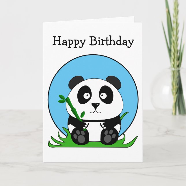 Cute Birthday Panda Bear Card (Front)