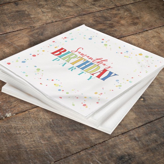 Cute Birthday Party Confetti Custom Napkin (Creator Uploaded)