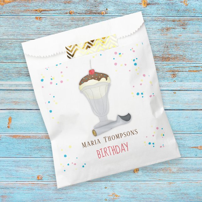 Cute Birthday Party Ice Cream Custom Treat Favour Bag (Creator Uploaded)