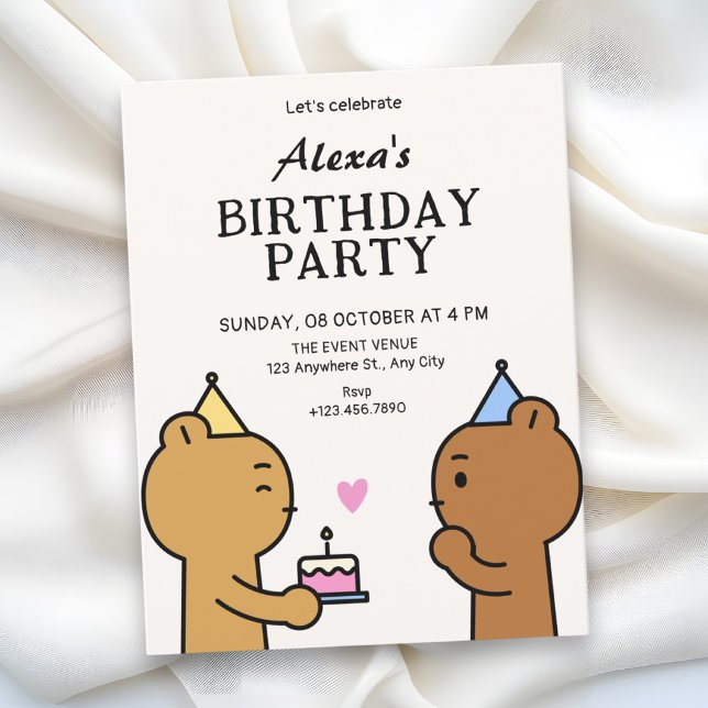 Cute birthday party invitation (Creator Uploaded)