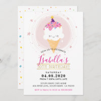 CUTE BIRTHDAY PARTY INVITE kawaii icecream cone