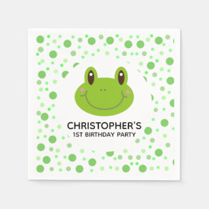 Cute Birthday Party Theme Polka Dot Frog Napkin