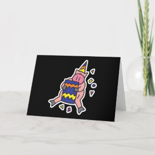cute birthday pig card