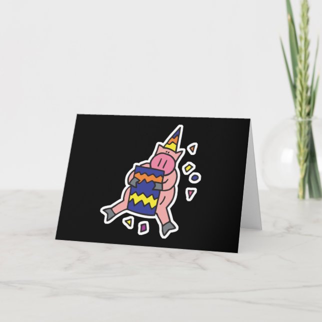 cute birthday pig card (Front)