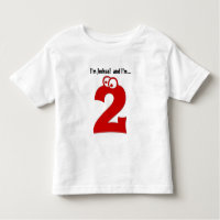 Cute Birthday Tee for Two Year Old Fun Red Number