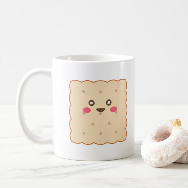 Cute Biscuit Take A Break Custom Text Coffee Mug (With Donut)