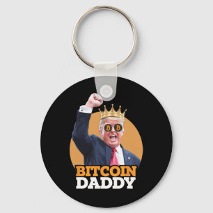 Cute Bitcoin Daddy Trump Crypto King Money Evoluti Key Ring