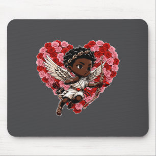 Cute Black African American Cud Shirt Decor Boys G Mouse Pad