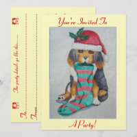 cute black and brown puppy dressed for christmas