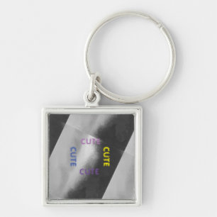 CUTE_ BLACK AND GRAY LIGHT( Purple Yellow BLUE ) Key Ring