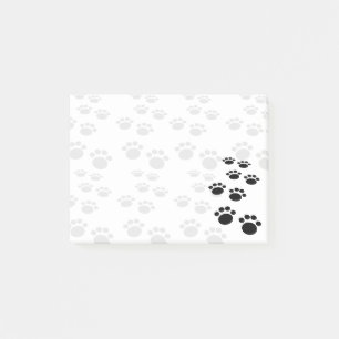 Cute Black And Grey Cartoon Pet Paw Trail Post-it Notes