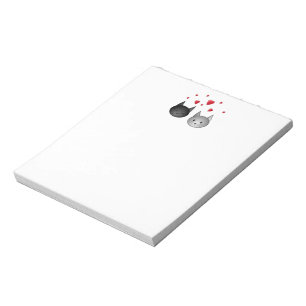 Cute Black and Grey Cats, with Hearts. Notepad