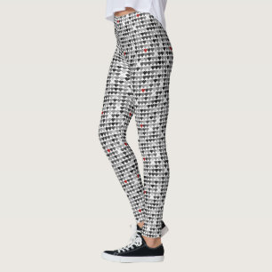 cute black and grey love hearts leggings