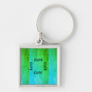 CUTE_ BLACK AND LIGHT GREEN KEYCHAIN