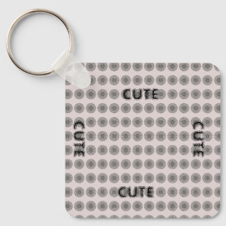CUTE_ BLACK AND LIGHT PINK  KEYCHAIN