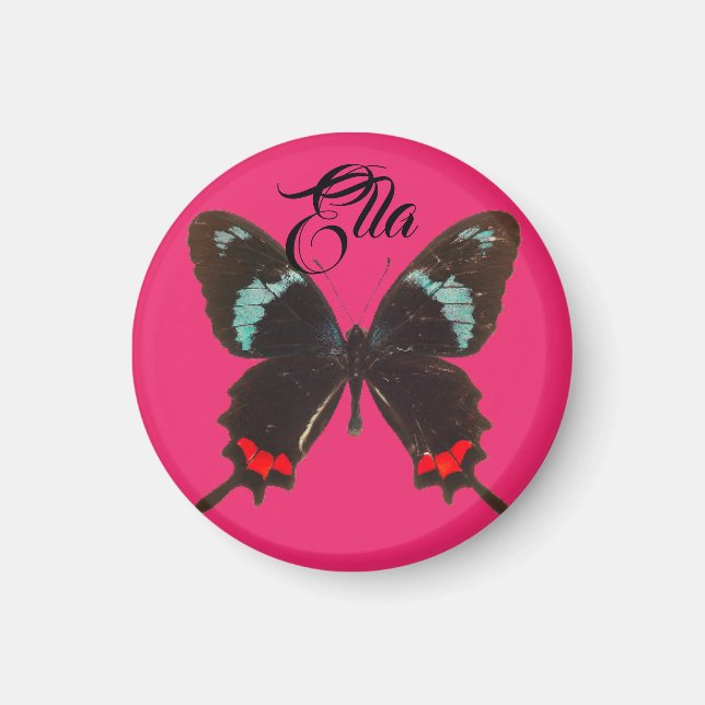 Cute Black and Red Butterfly Magnet (Front)